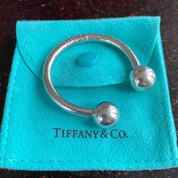 Tiffany & Co. Silver Ball Horseshoe Keychain Keyring Sterling Silver Vintage - Picture 1 of 5
